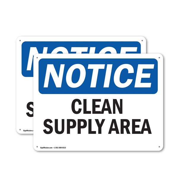 Signmission Clean Supply Area, 14 in W x Rectangle, Plastic OS-2PACK-NS-P-1014-L-10629 - main